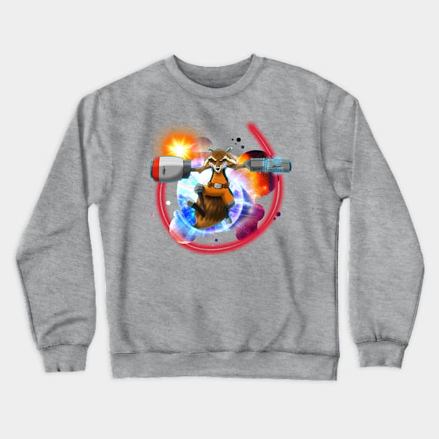 Rocket Raccoon Crewneck Sweatshirt by Alison Andrei